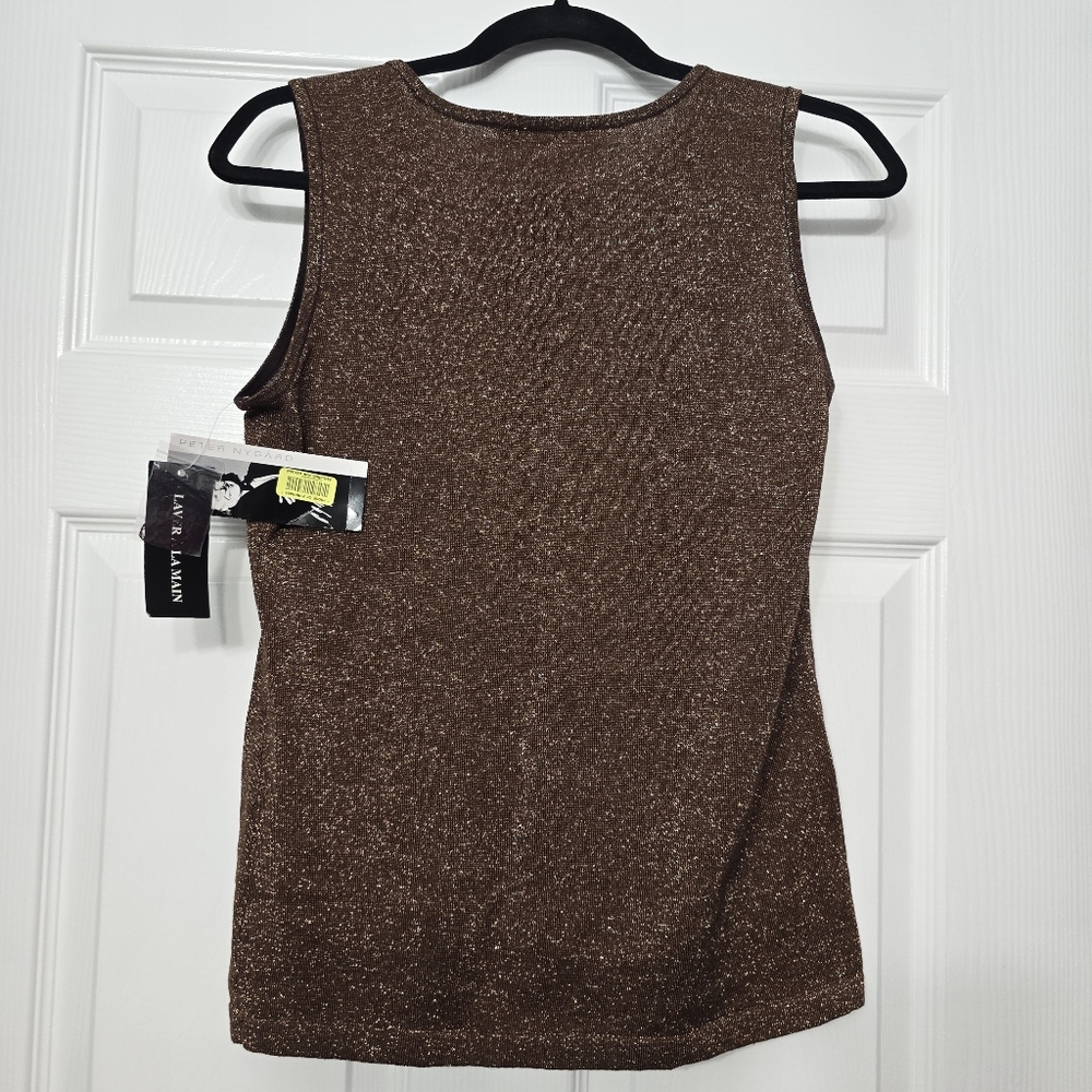 PETER NYGARD LUREX BRONZE COLOR .Brown Women's Top Medium Size